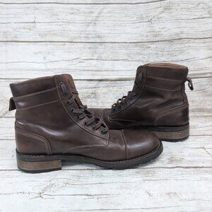 Wolverine 1000 Mile Boots Brown Leather Lace Up Cap Toe Men Size 10